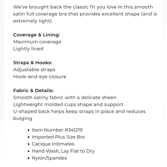 Cacique Smooth Lightly Lined Full Coverage - Picture 7 of 7